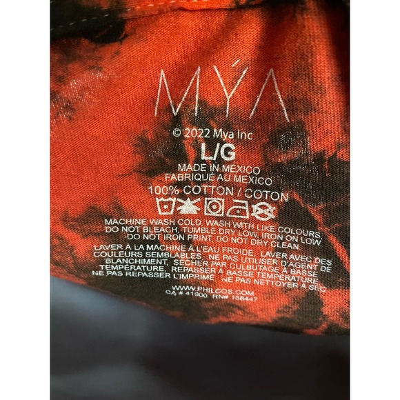 Men's Philcos MYA T-shirt Tie Dye Red And Black 2022 Forever 21 Mens 26x29 - Picture 5 of 10